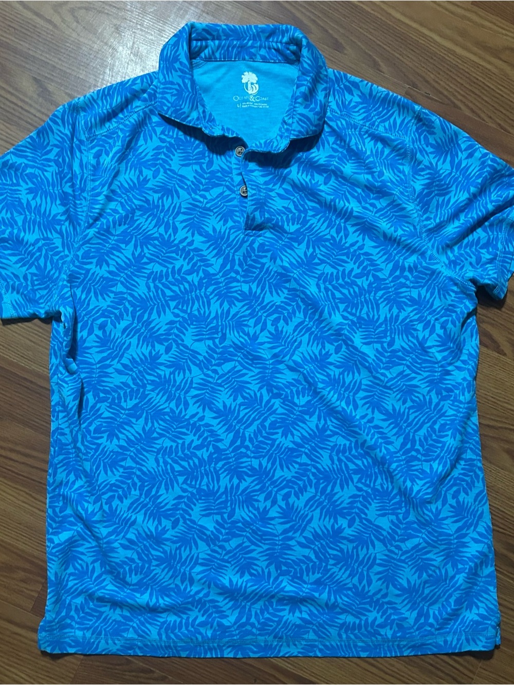 Ocean S Coast Tropical Leaf Performance Polo Men’s Large EUC